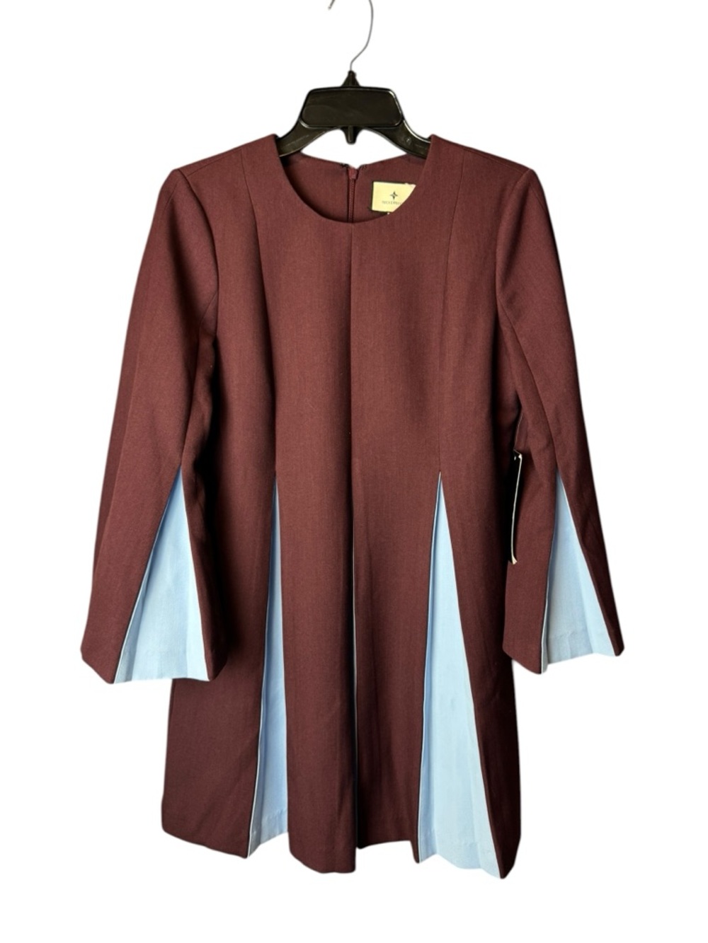 Tuckernuck Burgundy Merlot & Blue Pleated Dress S